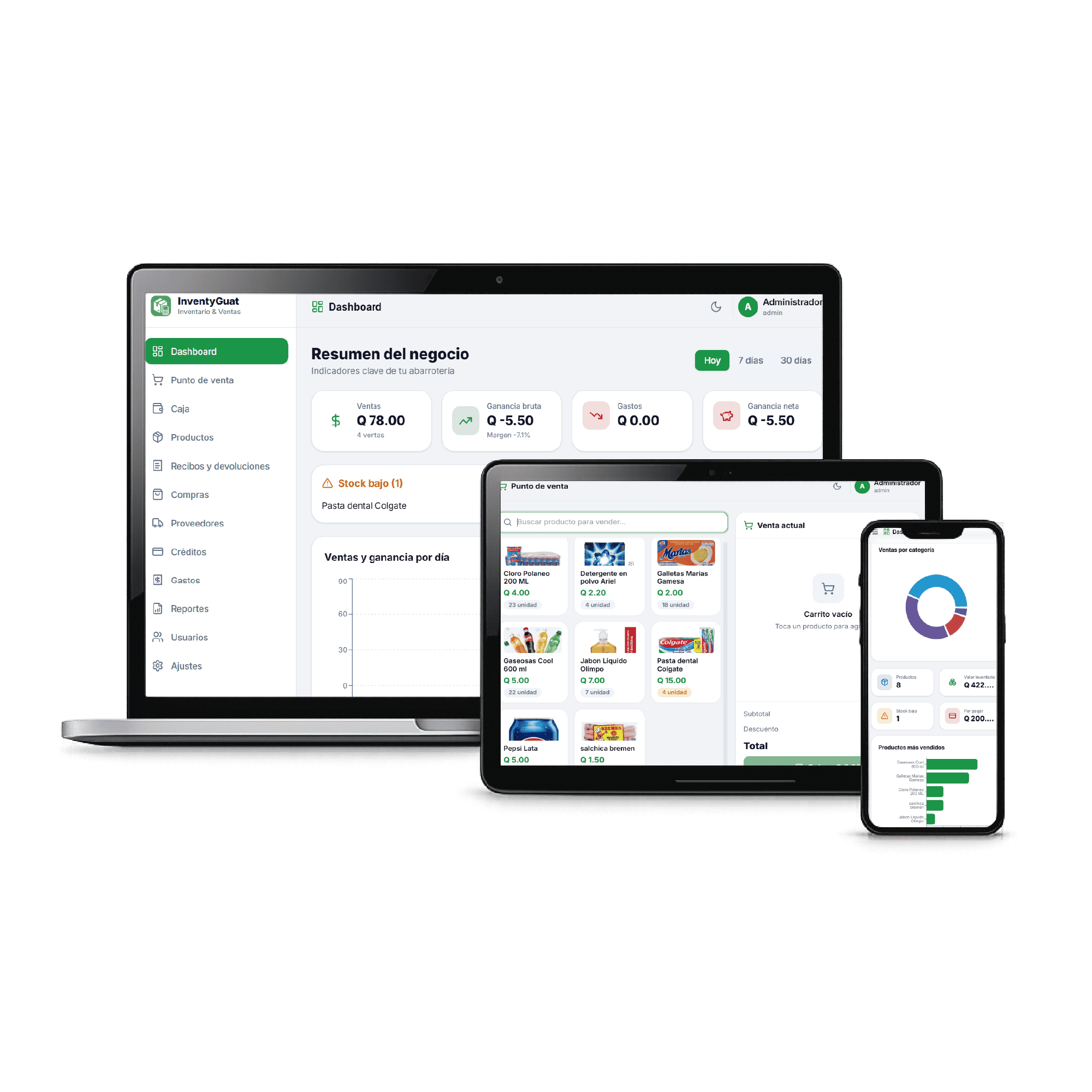 InventyGuat - Sistema de inventario, punto de venta y facturación FEL para tiendas y comercios