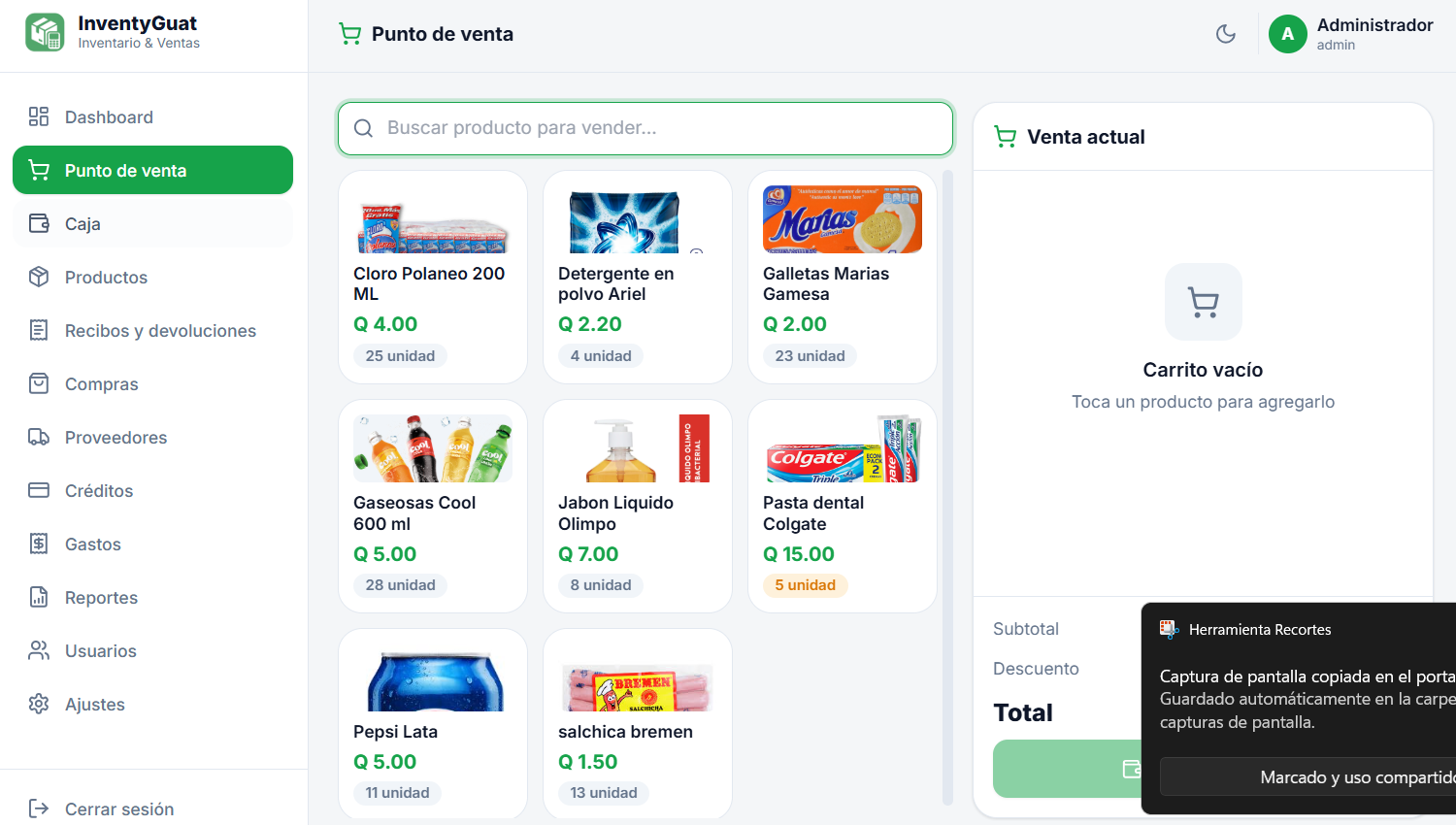InventyGuat, inventario y punto de venta